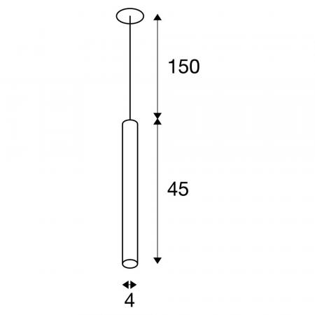 SLV 158410 HELIA 45, Pendelleuchte, LED, 3000K, rund, schwarz, flache Rosette, 9W