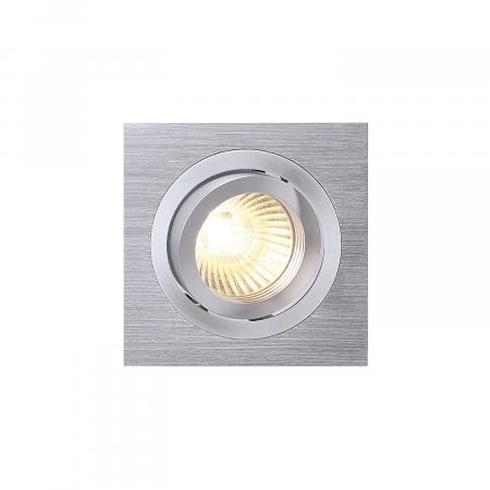 SLV 199996 PIREQ SQUARE Einbauleuchte alu brushed inkl. Clipfedern für GU10