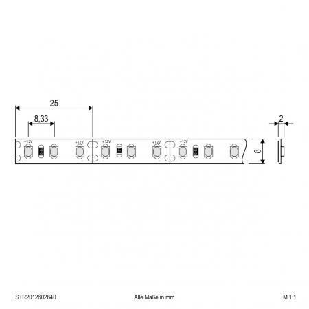 EVN Niedervolt LED-Strip, IP20, kürzbar STR2012602840
