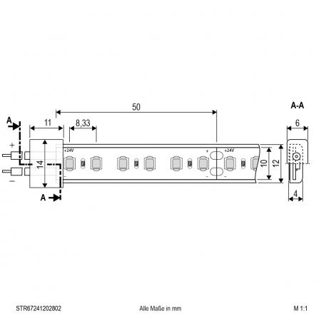EVN Niedervolt LED-Strip, IP67, kürzbar STR67241202802