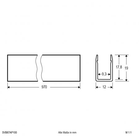 EVN Alu-Profil für LED-Neon-Flex Sideview SVB67AP100