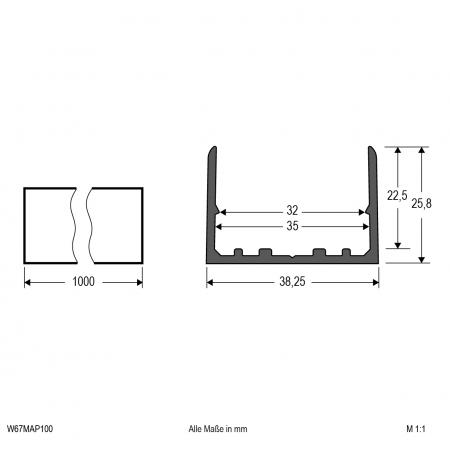 EVN Alu-Profil für LED-Wallwasher Multicolor W67MAP100