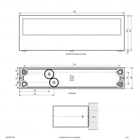 EVN 2-flammige LED-Wandleuchte, IP65 WAUD65151525