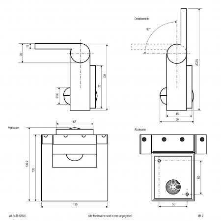 EVN LED-Wandleuchte schwenkbar, IP54 WL54151002S
