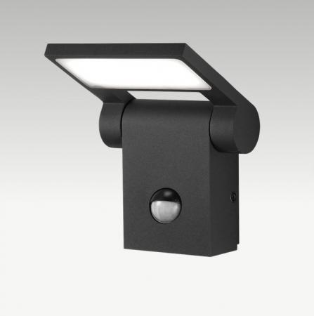 EVN WL54151002S VERTICA LED Wandleuchte 10 W 3000 K Anthrazit IP54 mit Bewegungs- und Dämmerungssensor