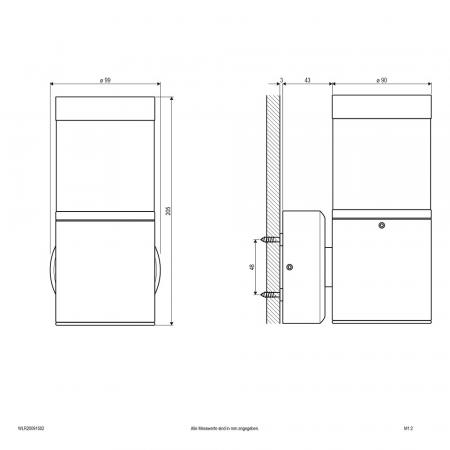 EVN LED Wandleuchte Balkon- Terrasse & Hauseingang anthrazit IP54 warmweißes gedämpftes Licht
