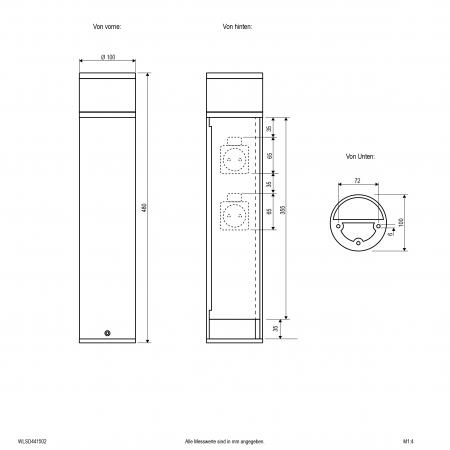 EVN LED Wegeleuchte mit Steckdosen, IP44 WLSD441502