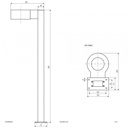 EVN Pollerleuchte LED Aluminium Druckguss IP65 Anthrazit 700 mm 3000K 600 lm