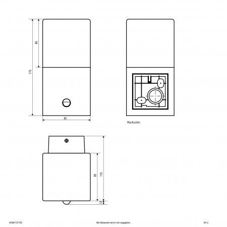 EVN Wandleuchte aus Aluminium, IP44 WQM172715S