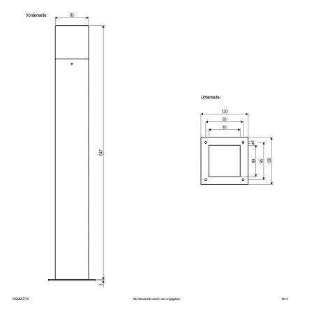 EVN Pollerleuchte aus Aluminium, IP44 WQM652715S