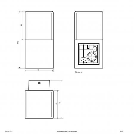 EVN Wandleuchte aus Aluminium, IP44 WQS172715