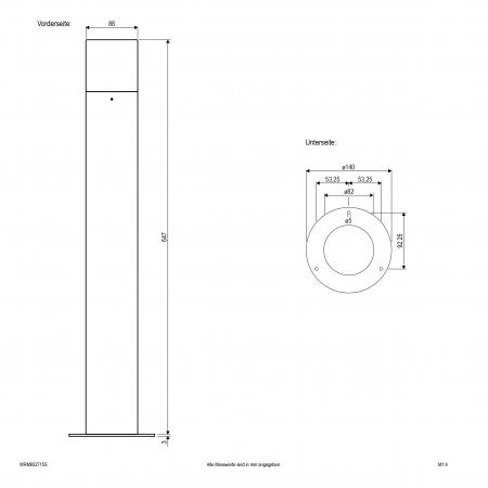 EVN Pollerleuchte aus Aluminium, IP44 WRM652715S