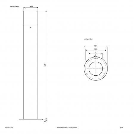 EVN Pollerleuchte aus Aluminium, IP44 WRS652715S