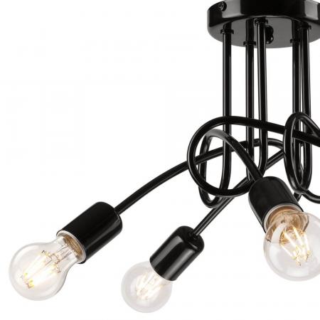 Bioledex Junges Wohnen 5-flammige Deckenleuchte mit gebogenen Armen  in Schwarz