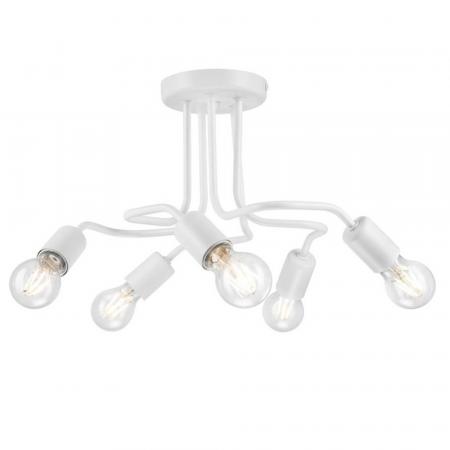 Bioledex Junges Wohnen Made in EU  Deckenleuchte im Pirouette-Design 5x E27 weiß Metall