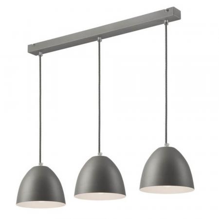 Bioledex Junges Wohnen Esstischlampe 3x E27 silber Metall mit Textil Kabel