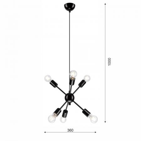 Bioledex Pendelleuchte im Retro-Stil schwarz Metall