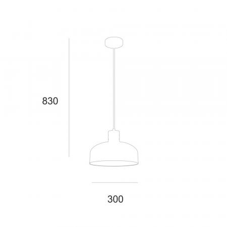 Bioledex Retro Pendelleuchte 30cm E27 weiß-orange Metall, Holz
