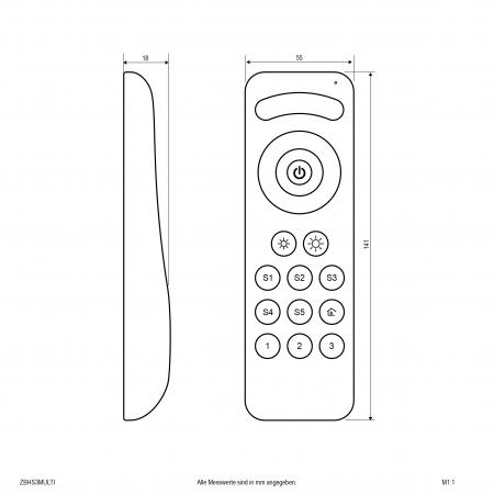 EVN Zigbee 3-Kanal Multicolor-Handsender ZBHS3MULTI