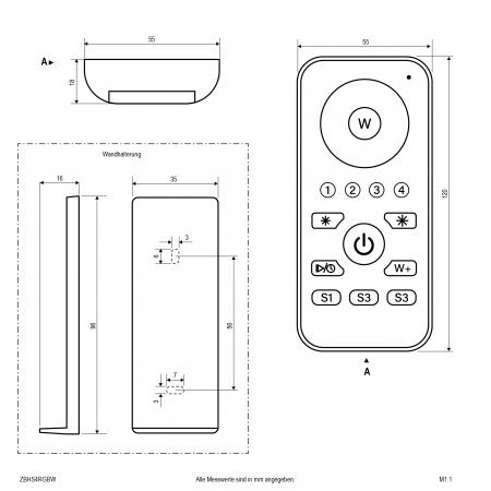 EVN Zigbee 4-Kanal RGBW-Handsender ZBHS4RGBW