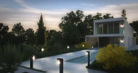 80cm Osram Wegeleuchte modern stilvoll hoch Aluminium Anthrazit klarer Glaszylinder von LEDVANCE