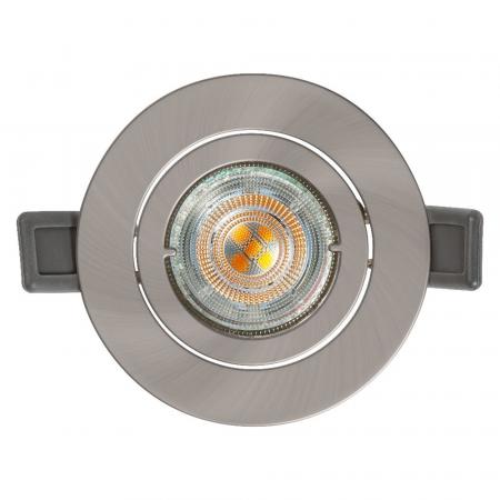 OSRAM Spotlight Recess Set Incl. Osram LED 4.3W GU10 Brushed Nickel aus Aluminium gebürstet mit warmweißem Licht in Nickeloptik