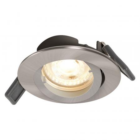 OSRAM Spotlight Recess Set Incl. Osram LED 4.3W GU10 Brushed Nickel aus Aluminium gebürstet mit warmweißem Licht in Nickeloptik