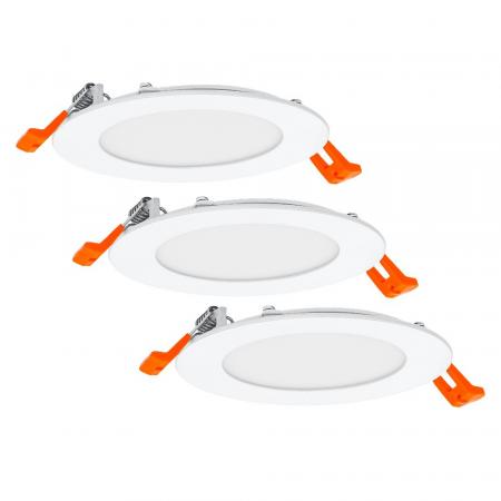3er Set OSRAM Downlight ultra slim ø12cm LED-Einbauleuchte 8W Warmweißes Licht Weiß - mit integriertem Treiber IP20 - für diverse Innenraumanwendungen, inkl. Montagezubehör