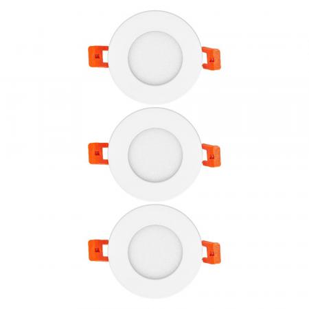 3er Set OSRAM Downlight ultra slim ø8cm LED-Einbauleuchte 4.5W Warmweißes Licht Weiß - mit integriertem Treiber, schmal, IP20, für diverse Innenraumanwendungen, inkl. Montagezubehör