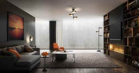 OSRAM  Memphis Stehleuchte in schwarz-gold