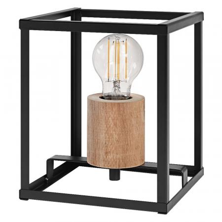 OSRAM Tischleuchte NAIROBI 1-flammig aus Stahl & Holz in Schwarz