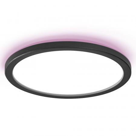 Osram Smart+ WiFi Orbis Ultra Slim Deckenleuchte in Schwarz Ø 23,5 cm mit Backlight - RGB und Tunable White