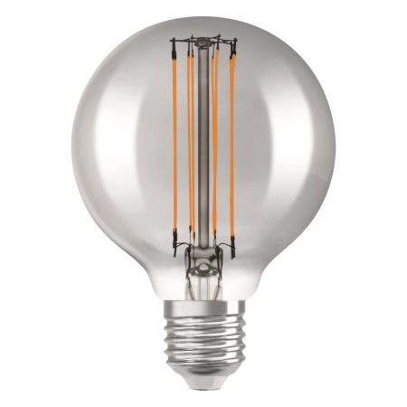 Nur noch angezeigter Bestand verfügbar: OSRAM LED VINTAGE E27 Glühlampe Globe 80 SMOKE dimmbar 11W wie 42W extra warmweißes gemütliches Licht
