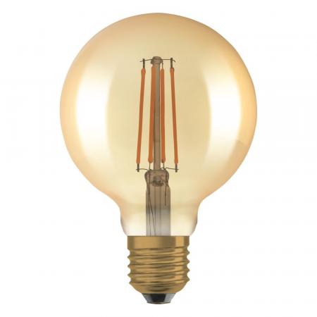 OSRAM E27 LED VINTAGE Glühlampe in EDISON Globe 95 GOLD dimmbar 6,5W wie 55W extra warmweißes gemütliches Licht