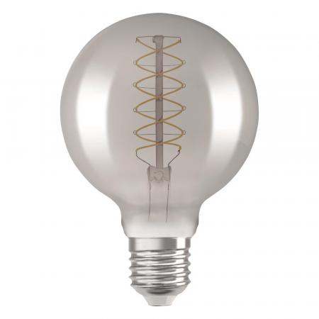 OSRAM LED VINTAGE E27 Glühlampe Globe 95 SMOKE dimmbar 7,8W wie 30W extra warmweißes gemütliches Licht