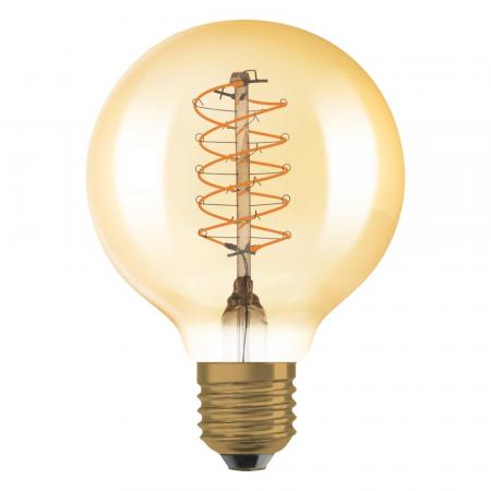 Osram E27 LED VINTAGE 1906 GLOBE 80 Spiral Gold-Filament LED Lampe dimmbar 2200K 4,8W wie 37W