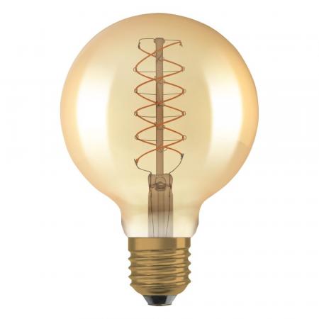 OSRAM LED VINTAGE E27 Glühlampe Globe 95 GOLD dimmbar 7W wie 48W extra warmweißes gemütliches Licht