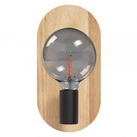 OSRAM Wandleuchte Decor WOOD in Schwarz-Braun aus Holz & Metall mit E27 Fassung