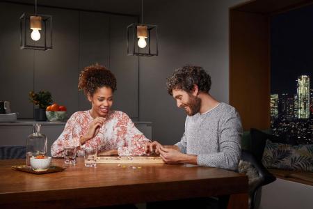 Osram Decor Nairobi Pendelleuchte 1-flammig aus Stahl & Holz in Schwarz