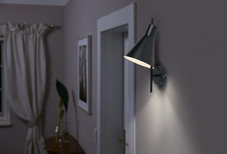 OSRAM Wandleuchte TOKIO 1-flammig aus Stahl in Schwarz inkl. warmweißer LED