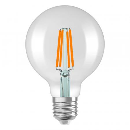 OSRAM LED Superstar Globe 95 Filament dimmbar 5.9W 827 E27 Klar 2700K 806 lm Warmweiß | Ersatz für 60W