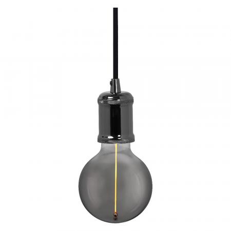 OSRAM VINTAGE 1906 PenduLum BOBBIN Ø 10 cm Grau - Schlichte Pendelleuchte mit stoffummanteltem Kabel und E27 Fassung ohne Leuchtmittel