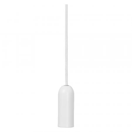 OSRAM VINTAGE 1906 4099854419577 ROUND Ø 10 cm Weiß - Schlichte Pendelleuchte mit stoffummanteltem Kabel und E27 Fassung ohne Leuchtmittel