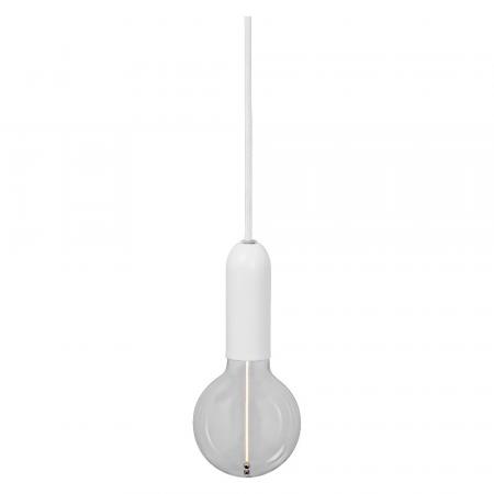 OSRAM VINTAGE 1906 4099854419577 ROUND Ø 10 cm Weiß - Schlichte Pendelleuchte mit stoffummanteltem Kabel und E27 Fassung ohne Leuchtmittel