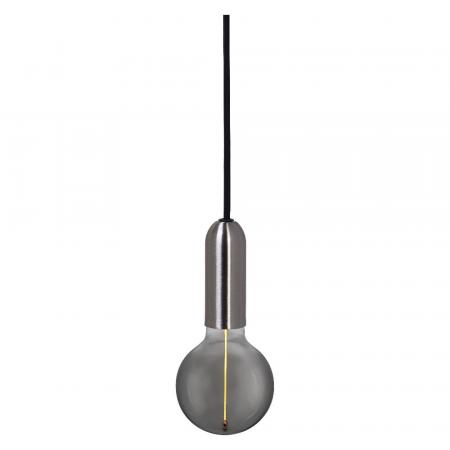 OSRAM VINTAGE 1906 PenduLum ROUND Ø 10 cm Chrom - Schlichte Pendelleuchte mit stoffummanteltem Kabel und E27 Fassung ohne Leuchtmittel