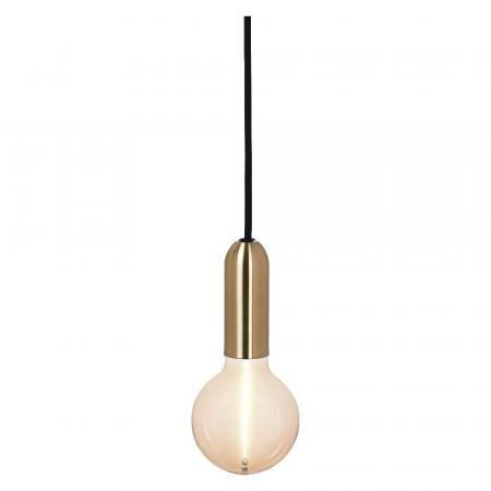 OSRAM VINTAGE 1906 PenduLum ROUND Ø 10 cm Gold - Schlichte Pendelleuchte mit stoffummanteltem Kabel und E27 Fassung ohne Leuchtmittel