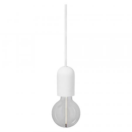 OSRAM VINTAGE 1906 PenduLum ROUND Ø 12 cm Weiß aus Gips/ Stahl - Schlichte Pendelleuchte mit stoffummanteltem Kabel und E27 Fassung ohne Leuchtmittel