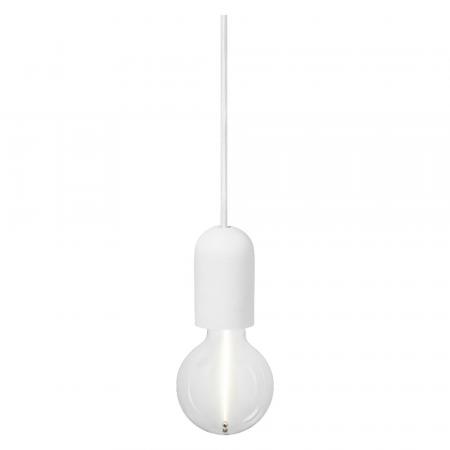 OSRAM VINTAGE 1906 PenduLum ROUND Ø 12 cm Weiß aus Gips/ Stahl - Schlichte Pendelleuchte mit stoffummanteltem Kabel und E27 Fassung ohne Leuchtmittel