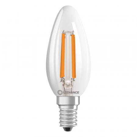 Ledvance E14 Effiziente dimmbare LED Kerzenlampe Classic klar 2,9W wie 40W 2700K warmweißes Licht