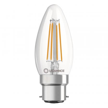 Ledvance B22D LED Kerzenlampe Classic klar 4W wie 40W 2700K warmweißes Licht